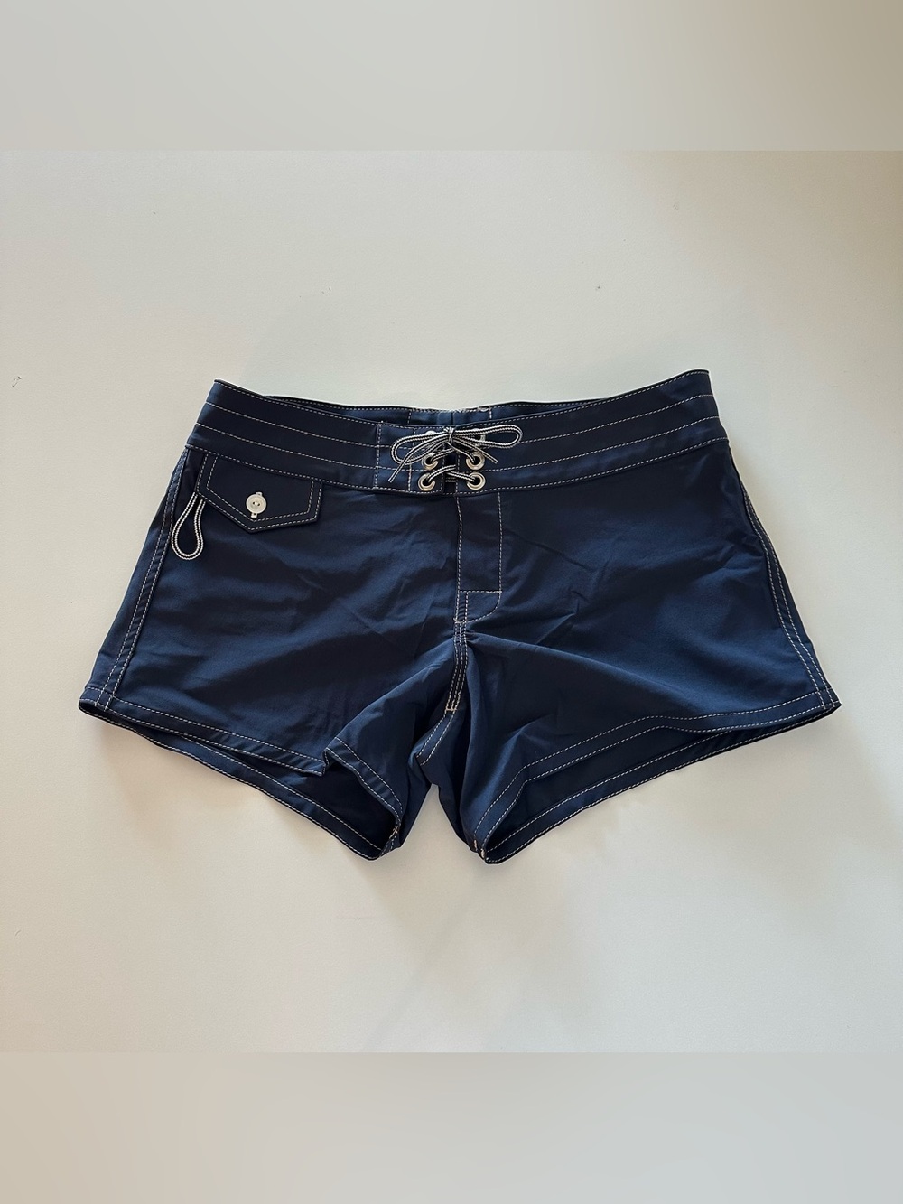 Birdwell Beach Britches Board Shorts Women's 4 Swim Trunks Blue Made USA